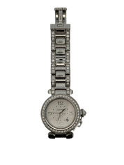 Cartier Pasha 32mm 18K White Gold Watch with Diamond Bezel 2398