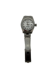 Rolex Oyster Perpetual Date 26 MM Silver Roman Dial Watch Stainless Steel White Dial
