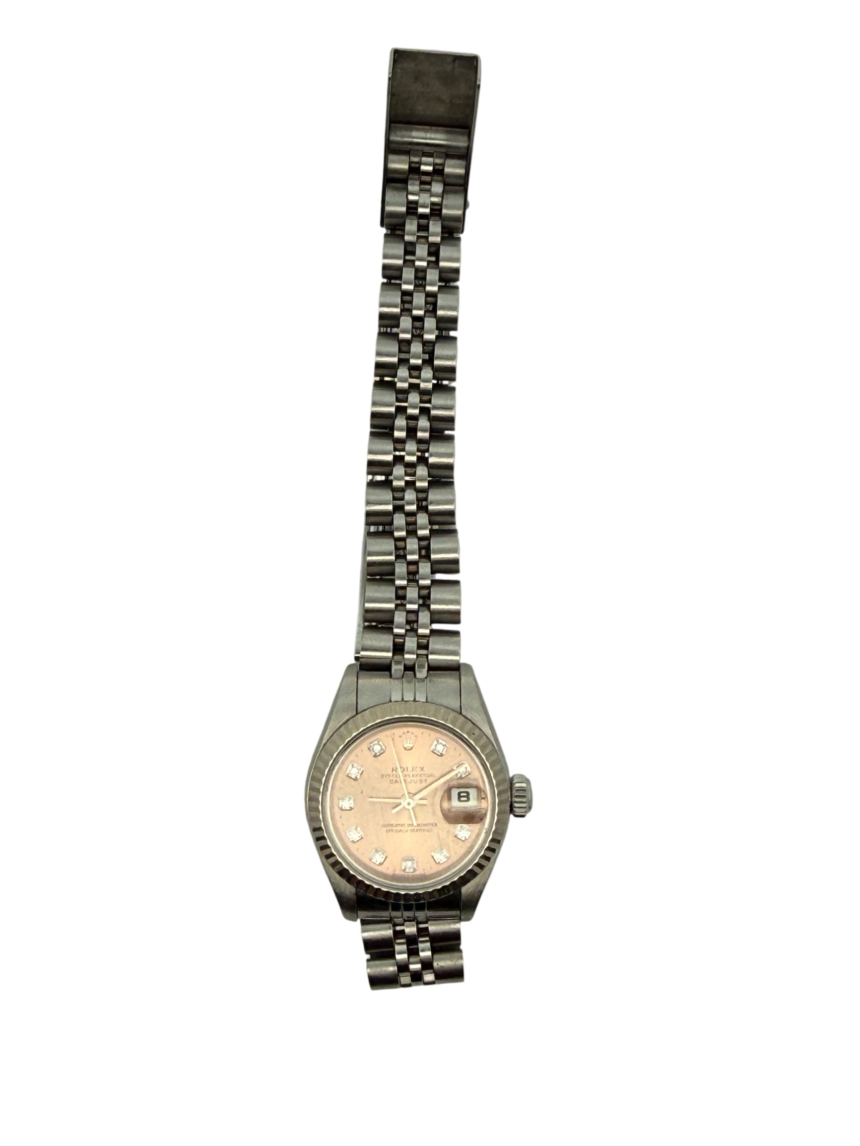 Rolex Datejust Lady 26mm , Diamond Dial, Jubilee Bracelet Stainless Steel Pink Dial 69174
