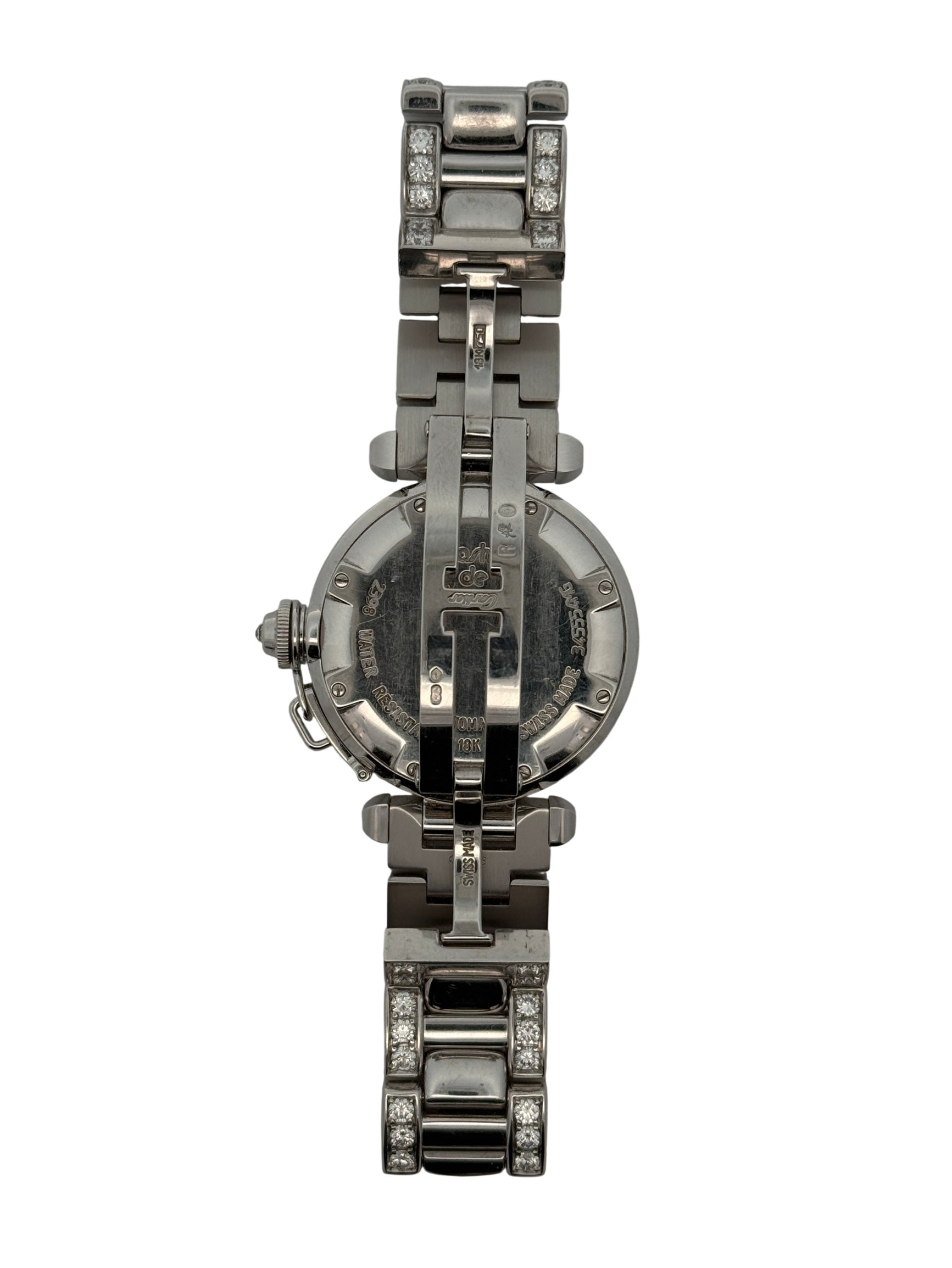 Cartier Pasha 32mm 18K White Gold Watch with Diamond Bezel 2398