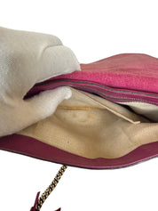 Gucci Soho Raspberry Leather Chain Flap Shoulder Bag
