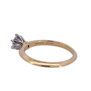 Tiffany & Co. Yellow Gold & Platinum Diamond Solitaire Ring .49ctw 18k