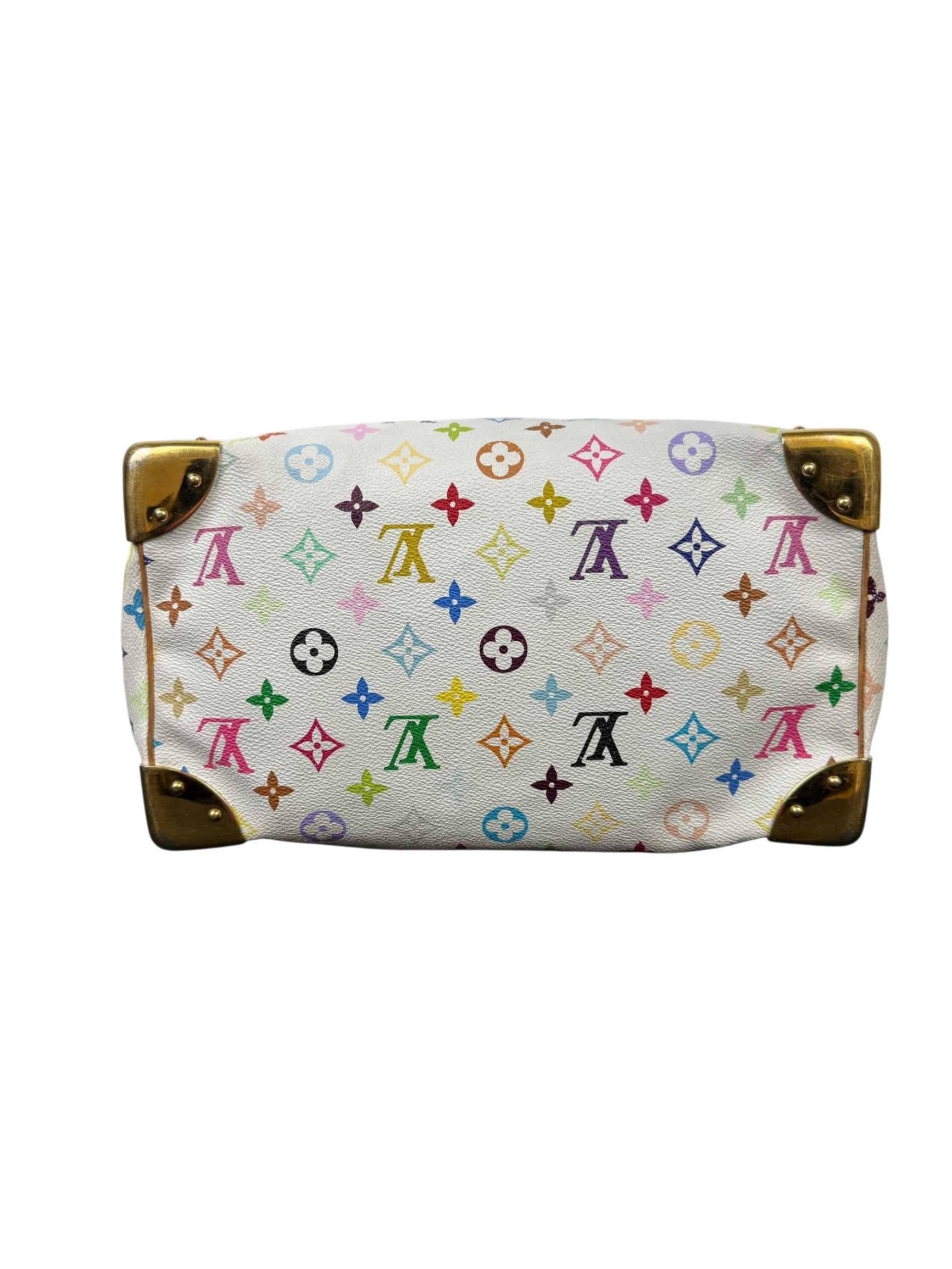 Louis Vuitton x Takashi Murakami Monogram Multicolor Speedy 30 Handbag (White)