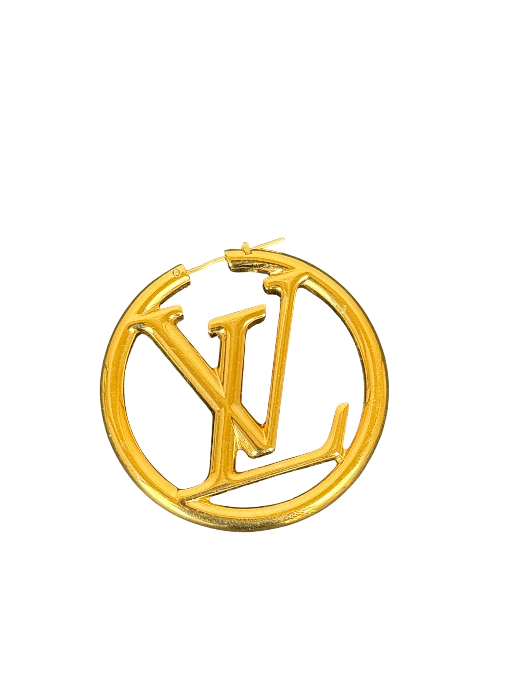 Louis Vuitton Louise GM Gold Hoop Earrings