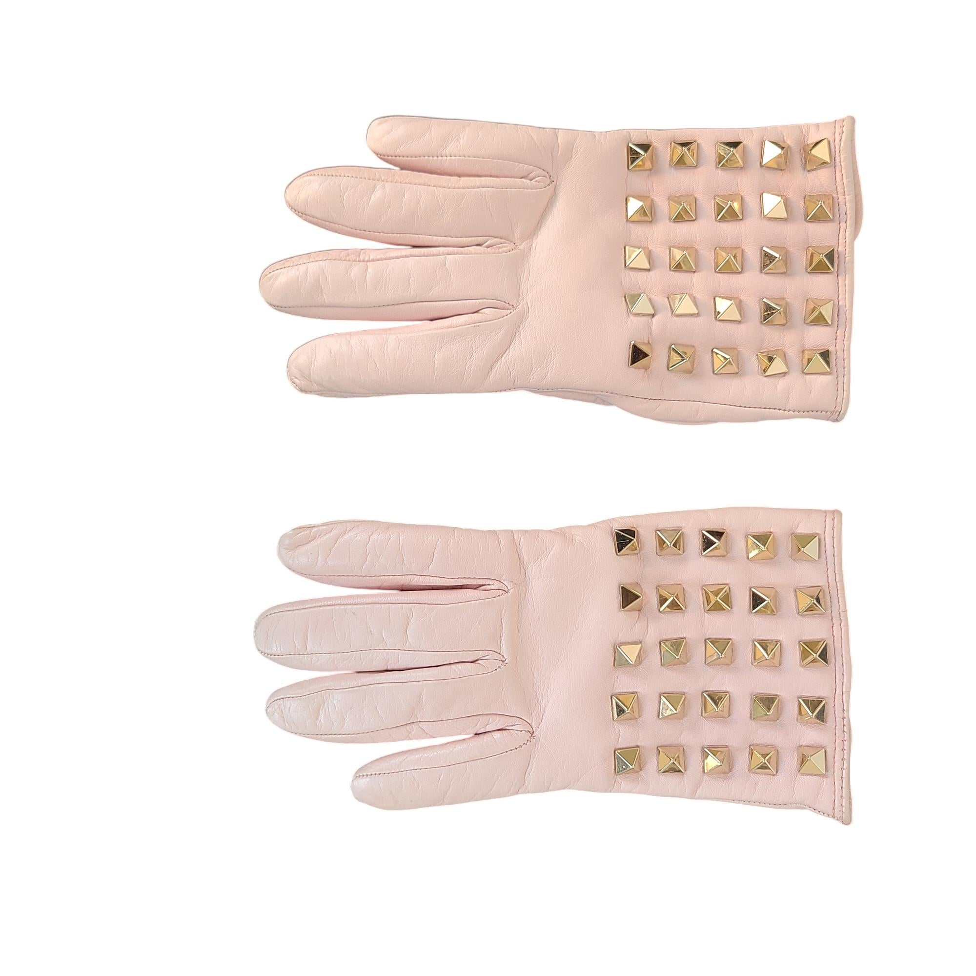 Valentino Garavani Rockstud Leather Gloves