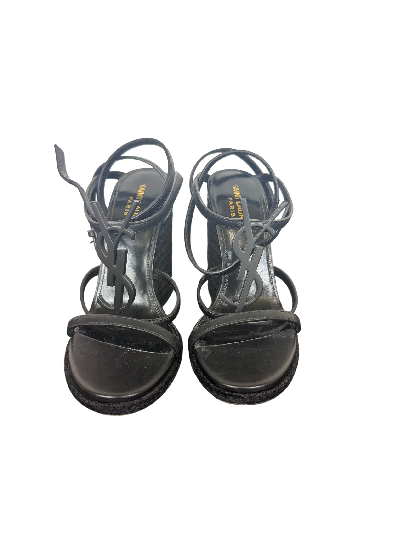 Saint Laurent Cassandra 105mm Espadrille Wedge Sandals