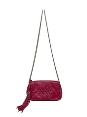 Gucci Soho Raspberry Leather Chain Flap Shoulder Bag