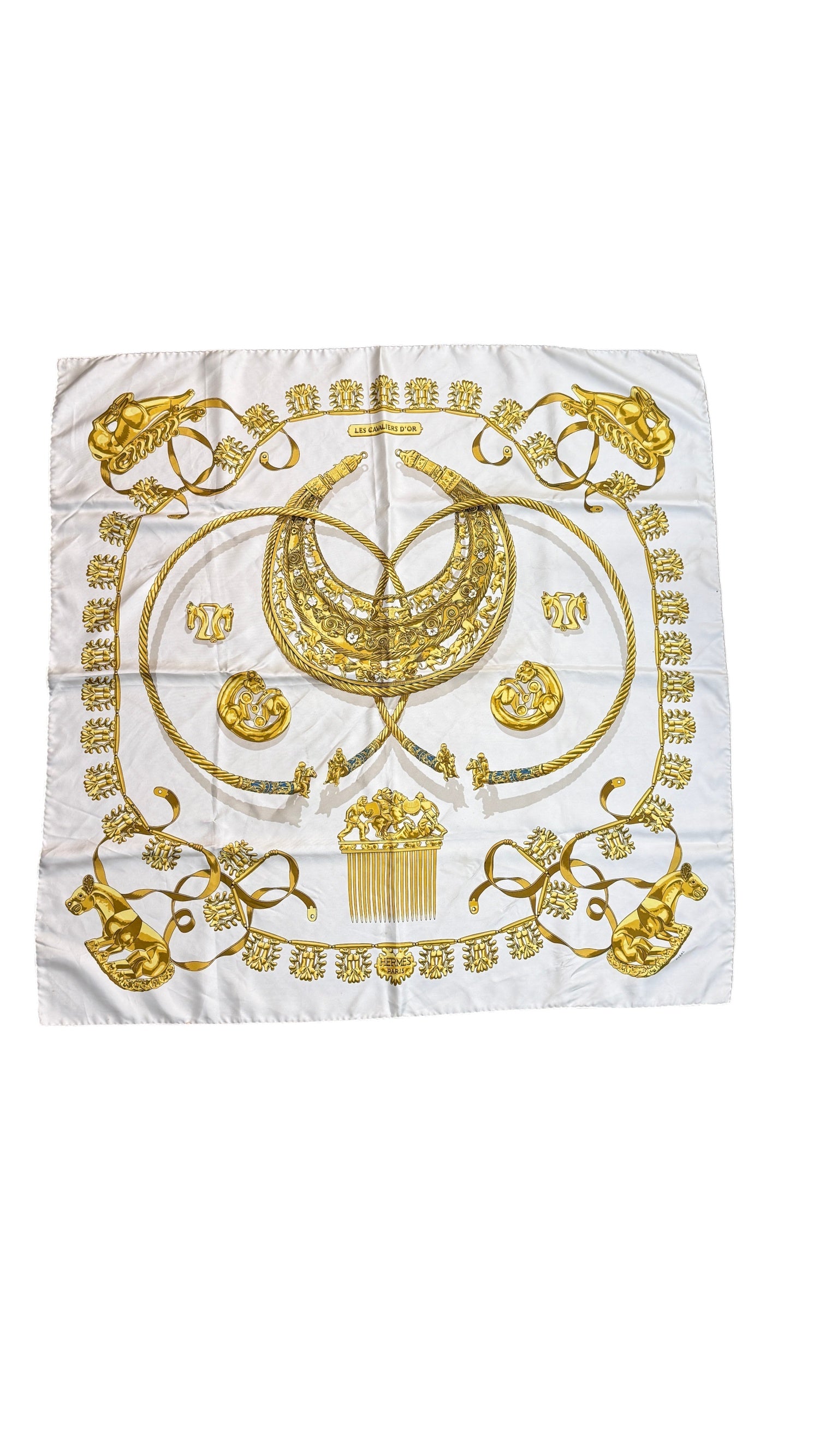Hermès Les Cavaliers d'Or Silk Scarf