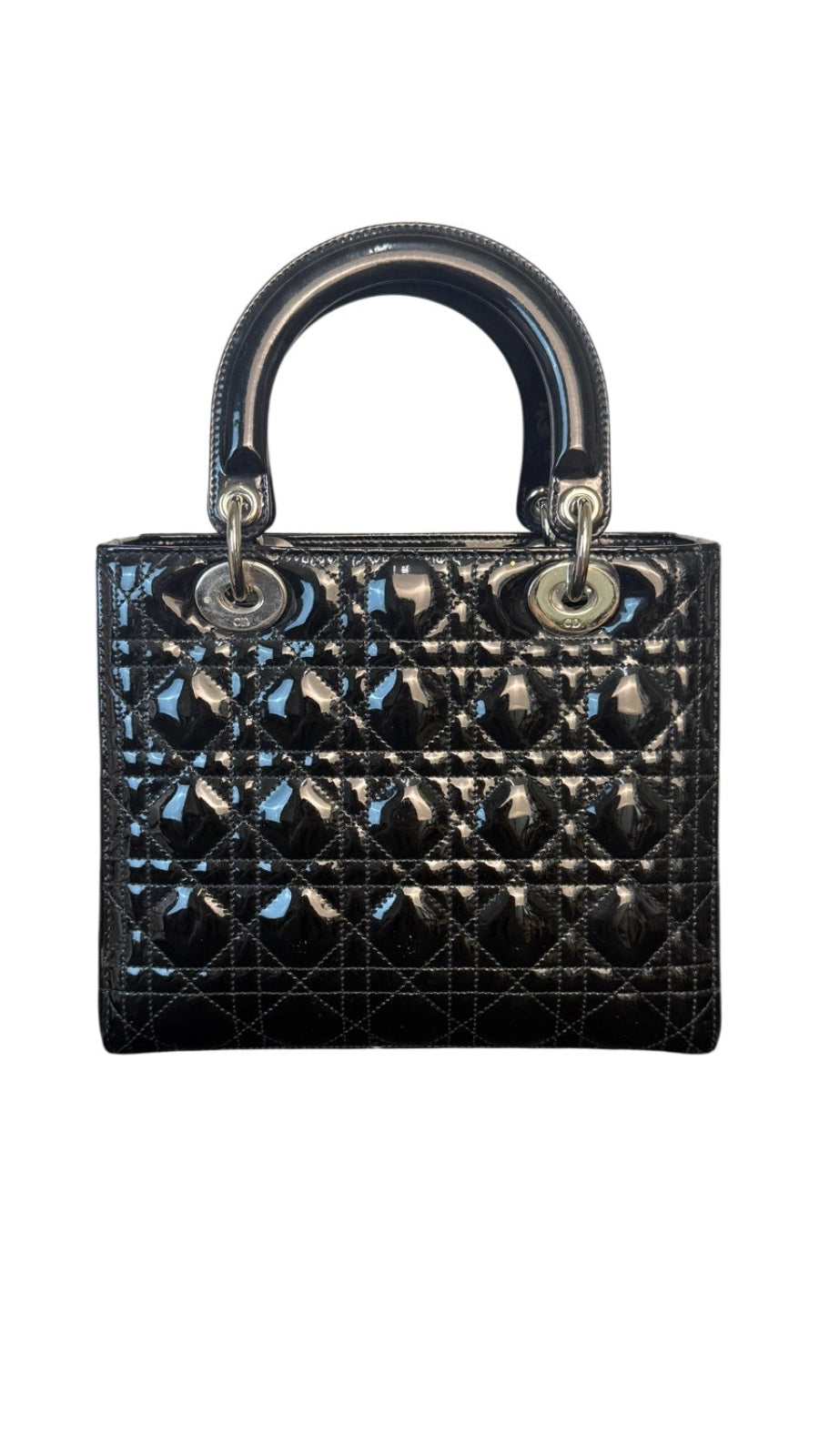 Dior Lady Dior Cannage Medium Patent Leather Handbag