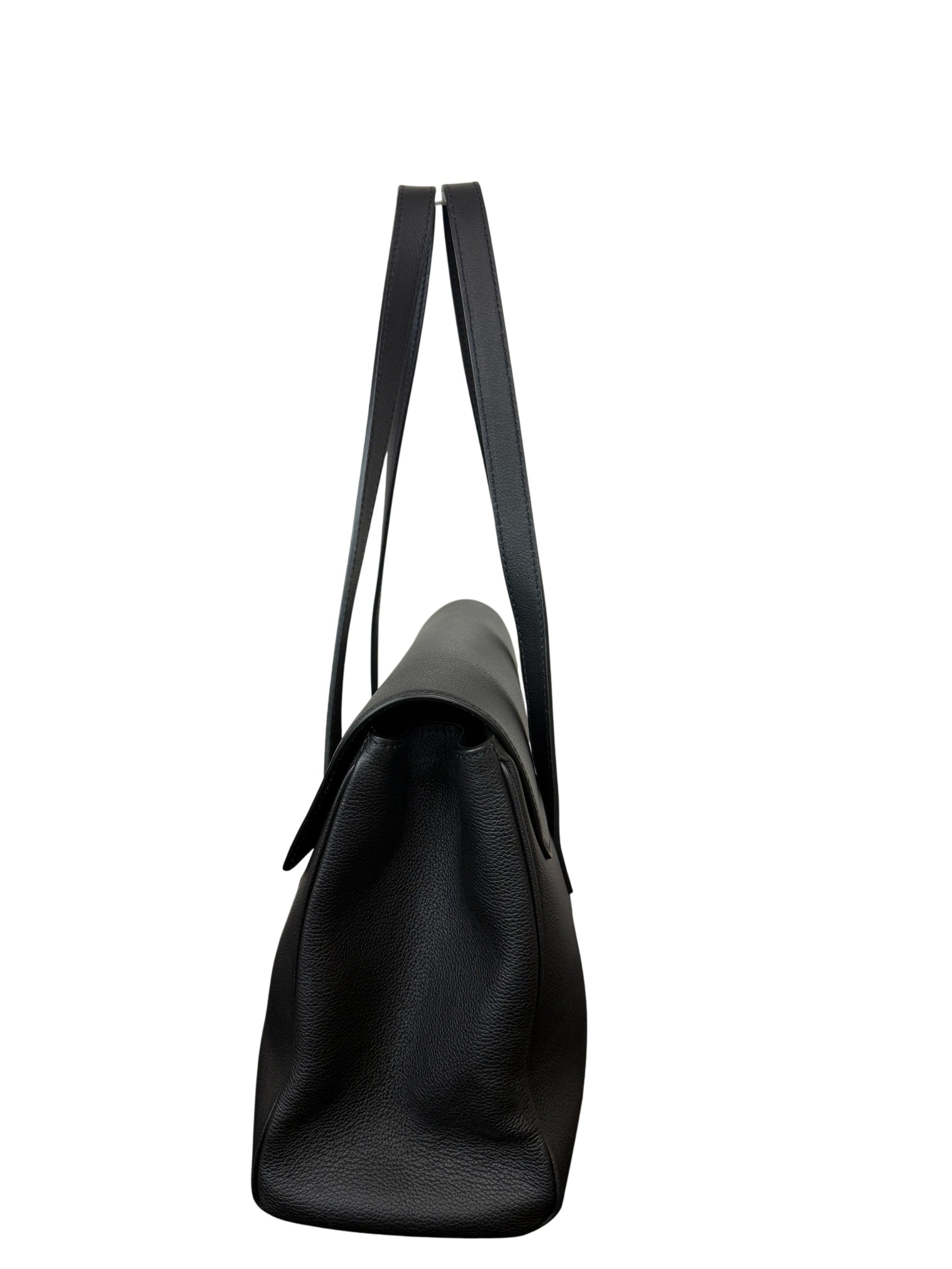 Versace Black Leather LA Medusa Large Black Handbag