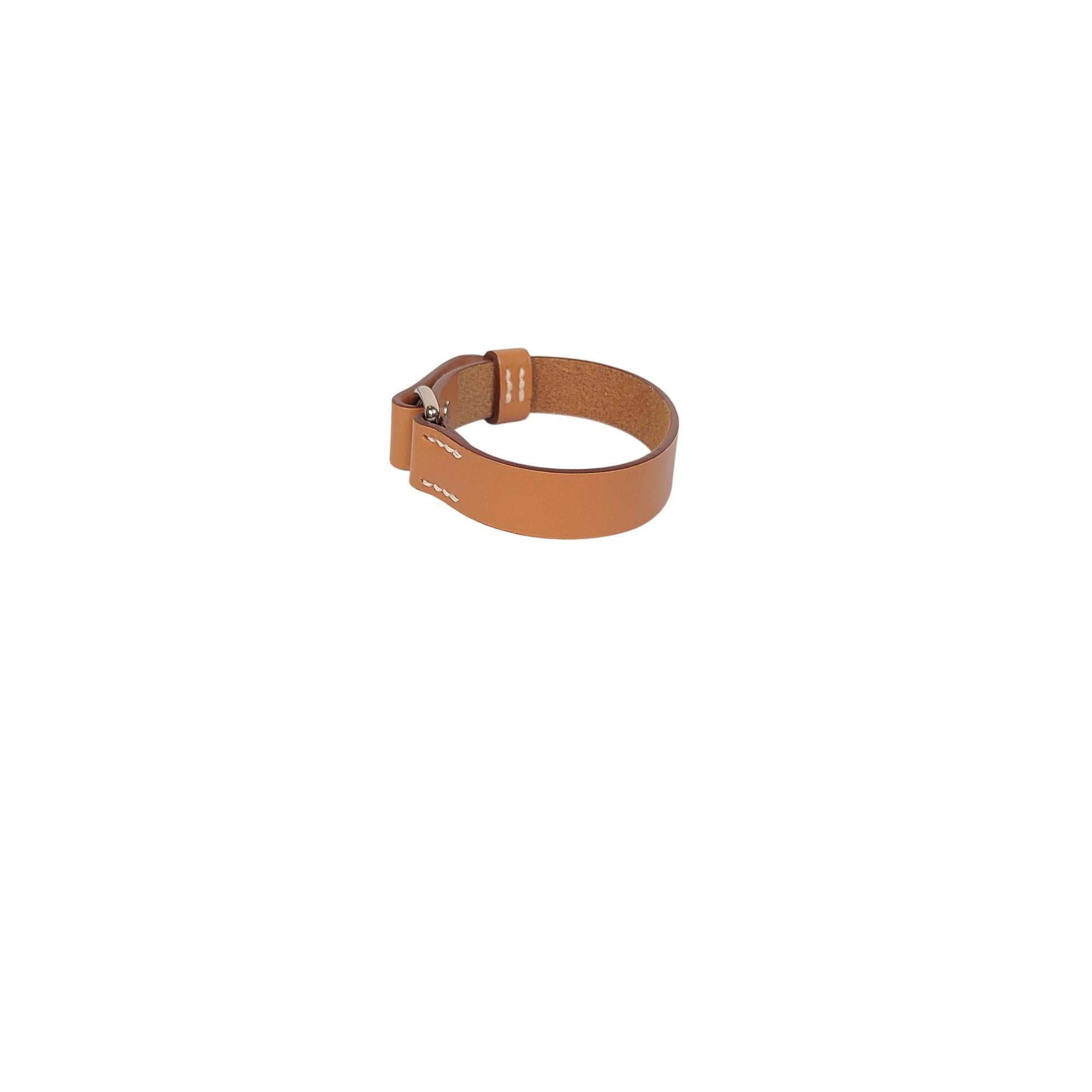 Hermès Nigel Leather Bracelet in Brown with Silver Hardware