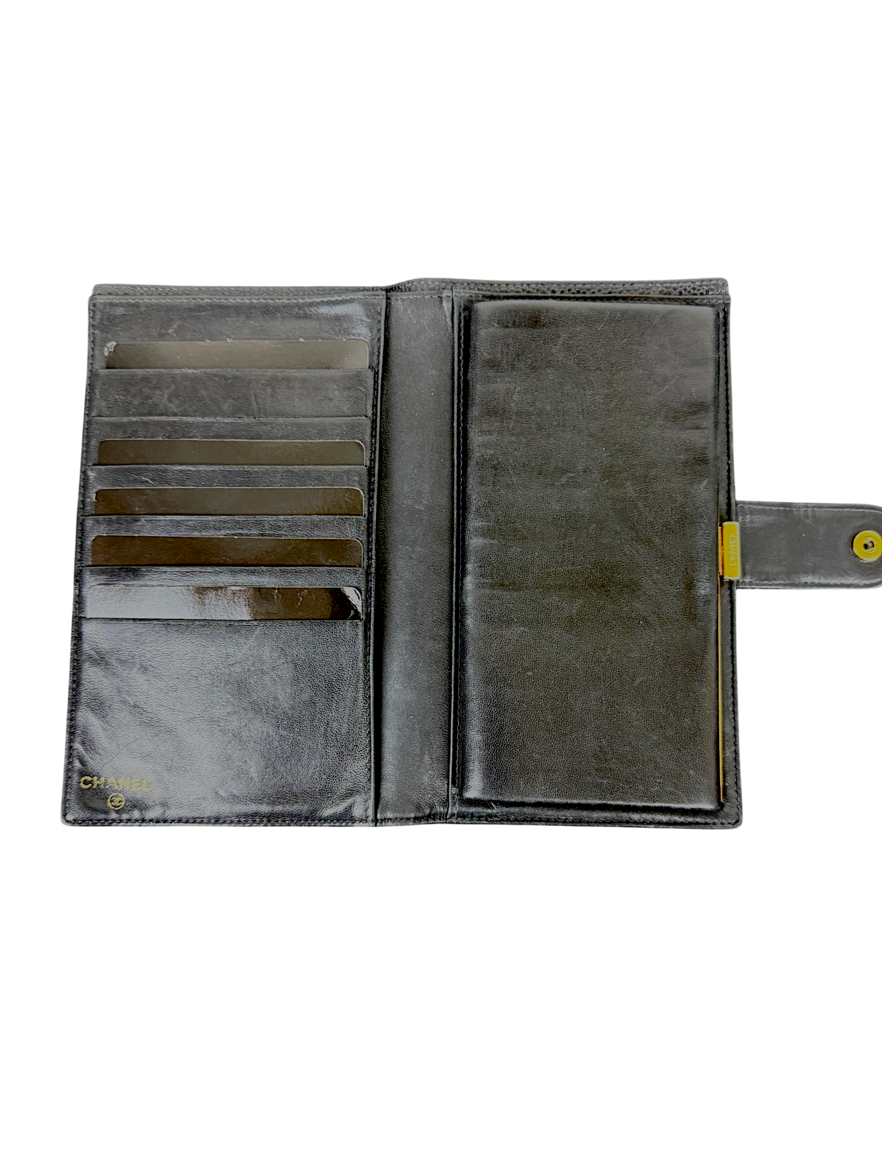 Chanel Vintage Caviar Leather French Wallet