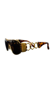 Givenchy Solaire Tortoiseshell & Gold Hexagonal Sunglasses