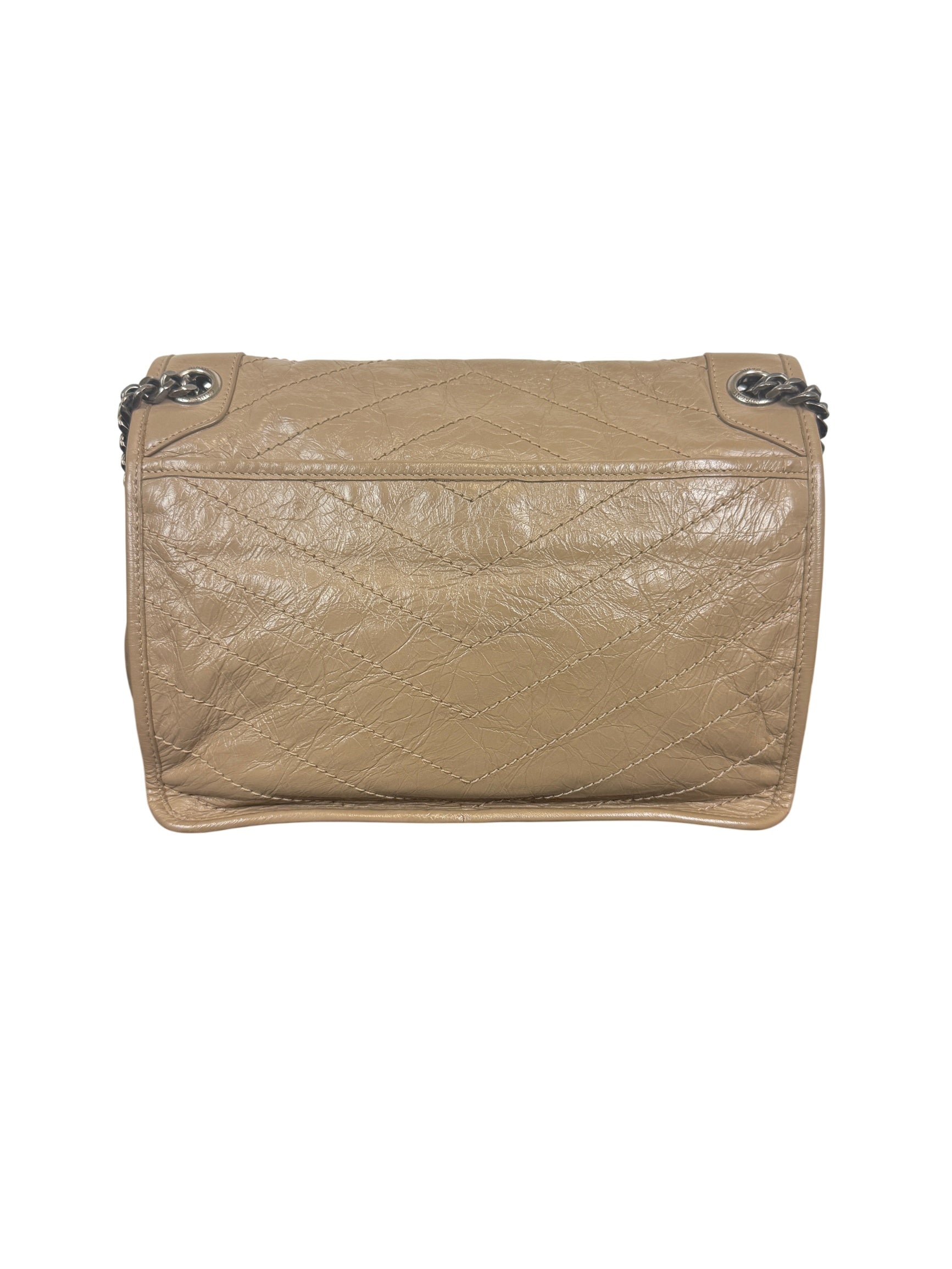Saint Laurent Crinkled Calfskin Matelassé Medium Niki Bag