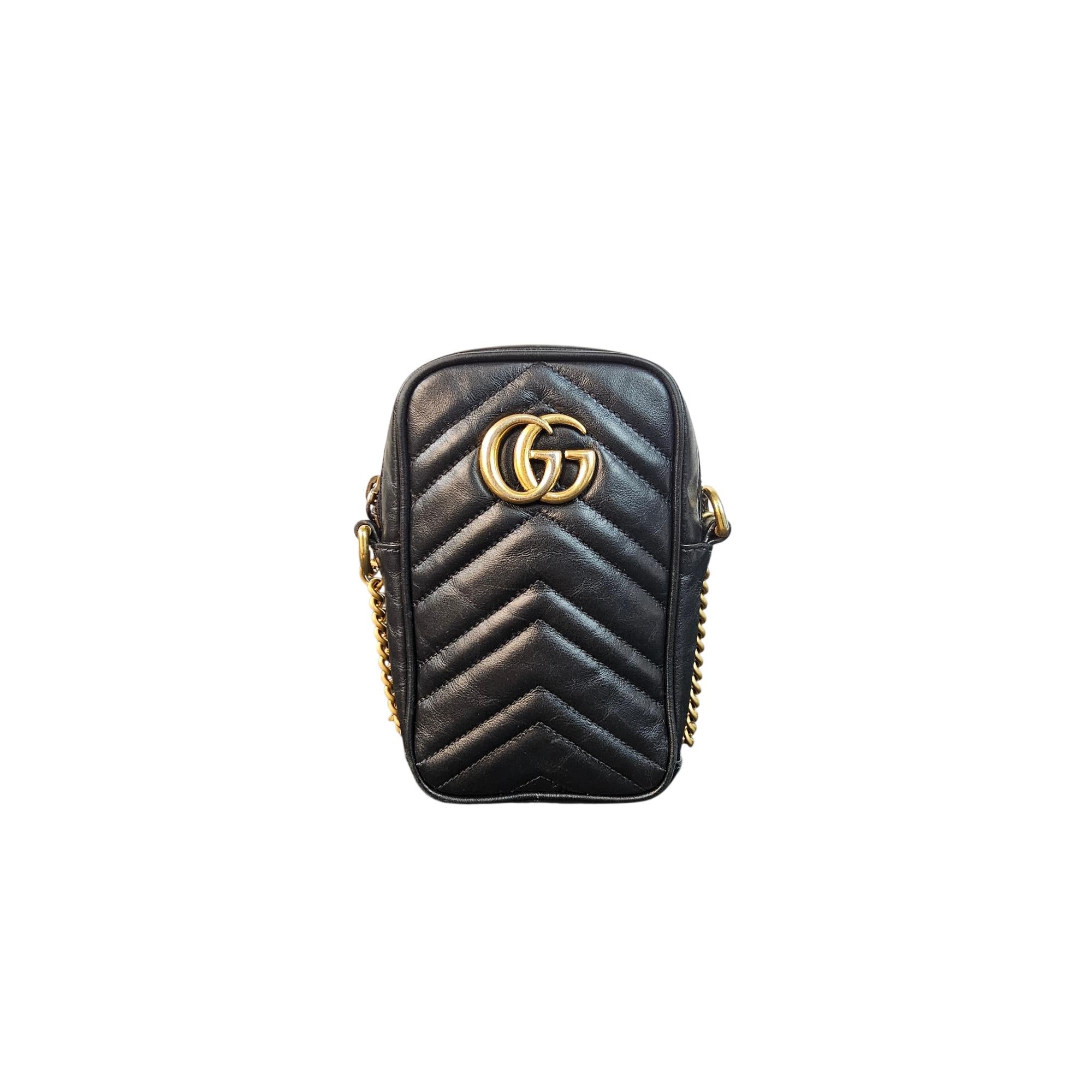 Gucci GG Marmont Matelassé Mini Phone Crossbody