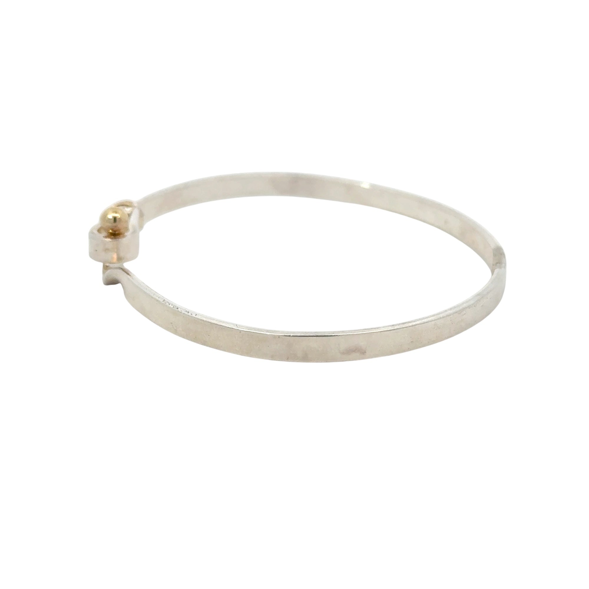 Sterling Silver & 18K Yellow Gold Hook and Eye Bangle Bracelet Tiffany & Co. 925, 18k