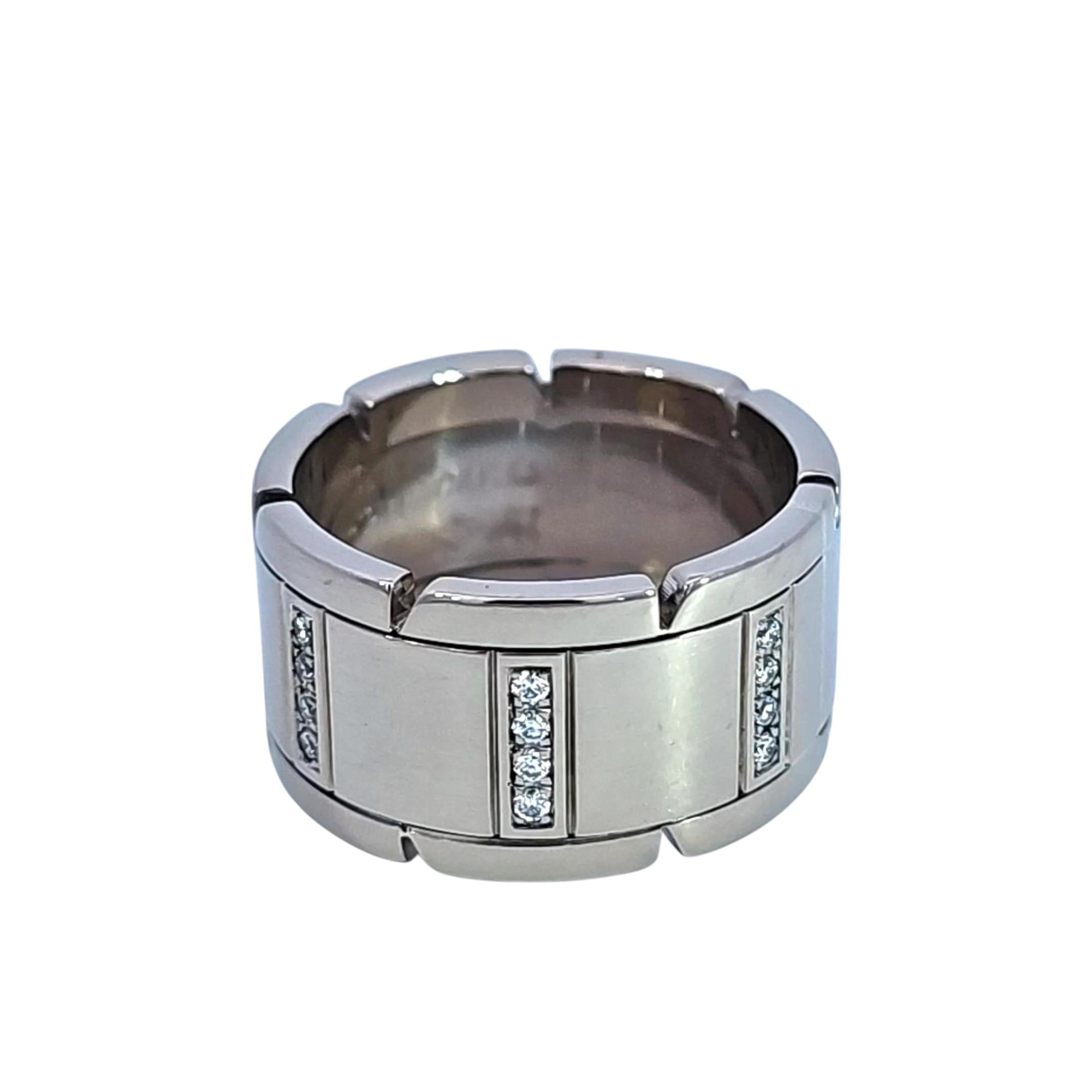 Cartier Tank Française 18K White Gold Diamond Band Ring, CG1668