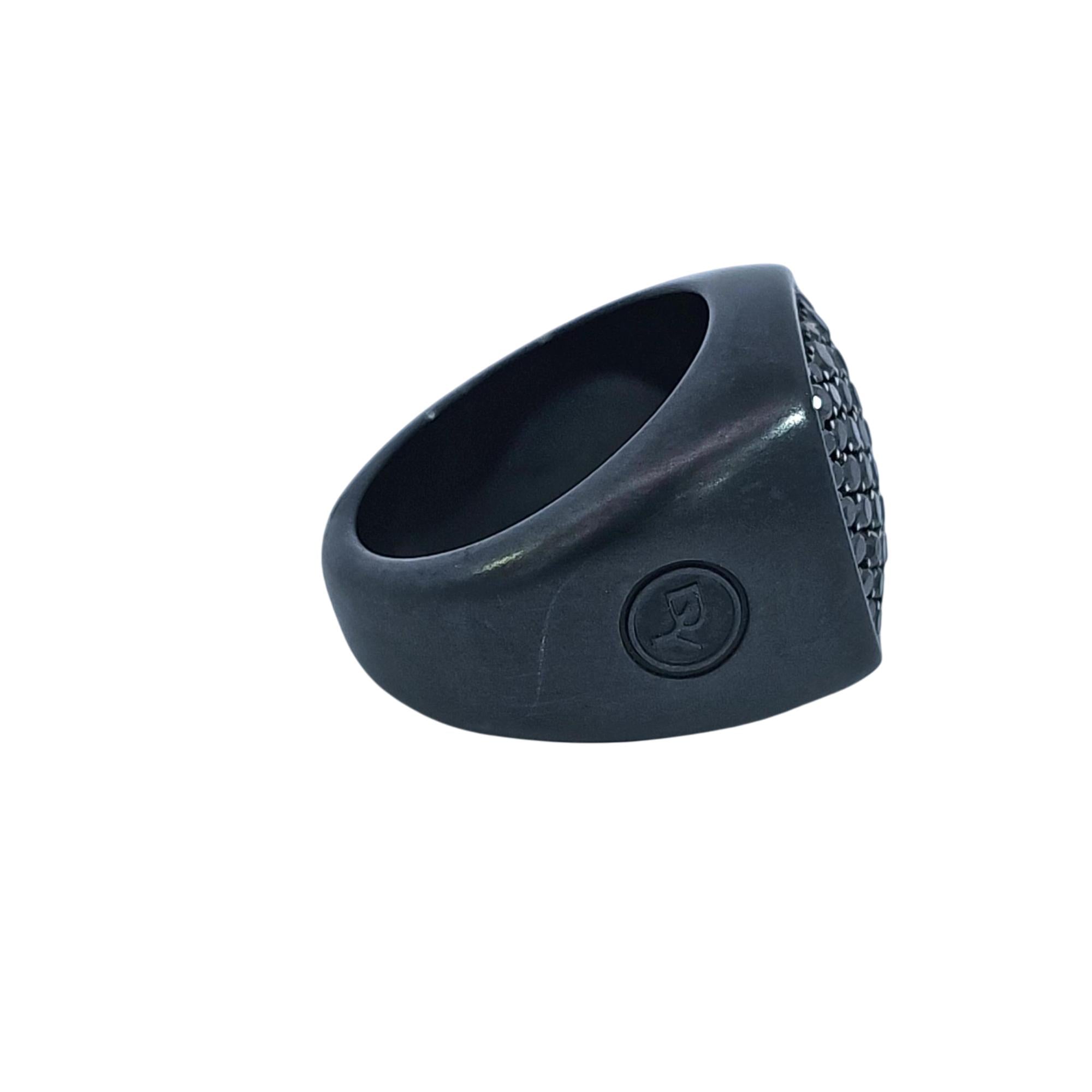 David Yurman Titanium Black Diamond Streamline Signet Ring