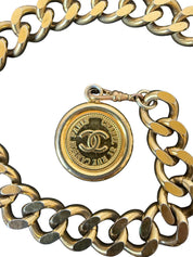 Chanel Vintage Goldtone Medallion Coin Chain Belt 31 Rue Cambon Paris