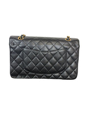 Chanel Medium Classic Flap Bag Black Caviar Leather with Gold Chain