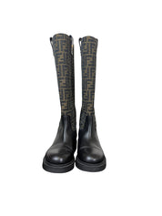 Fendi Filo Monogram Jacquard Knee-High Boots