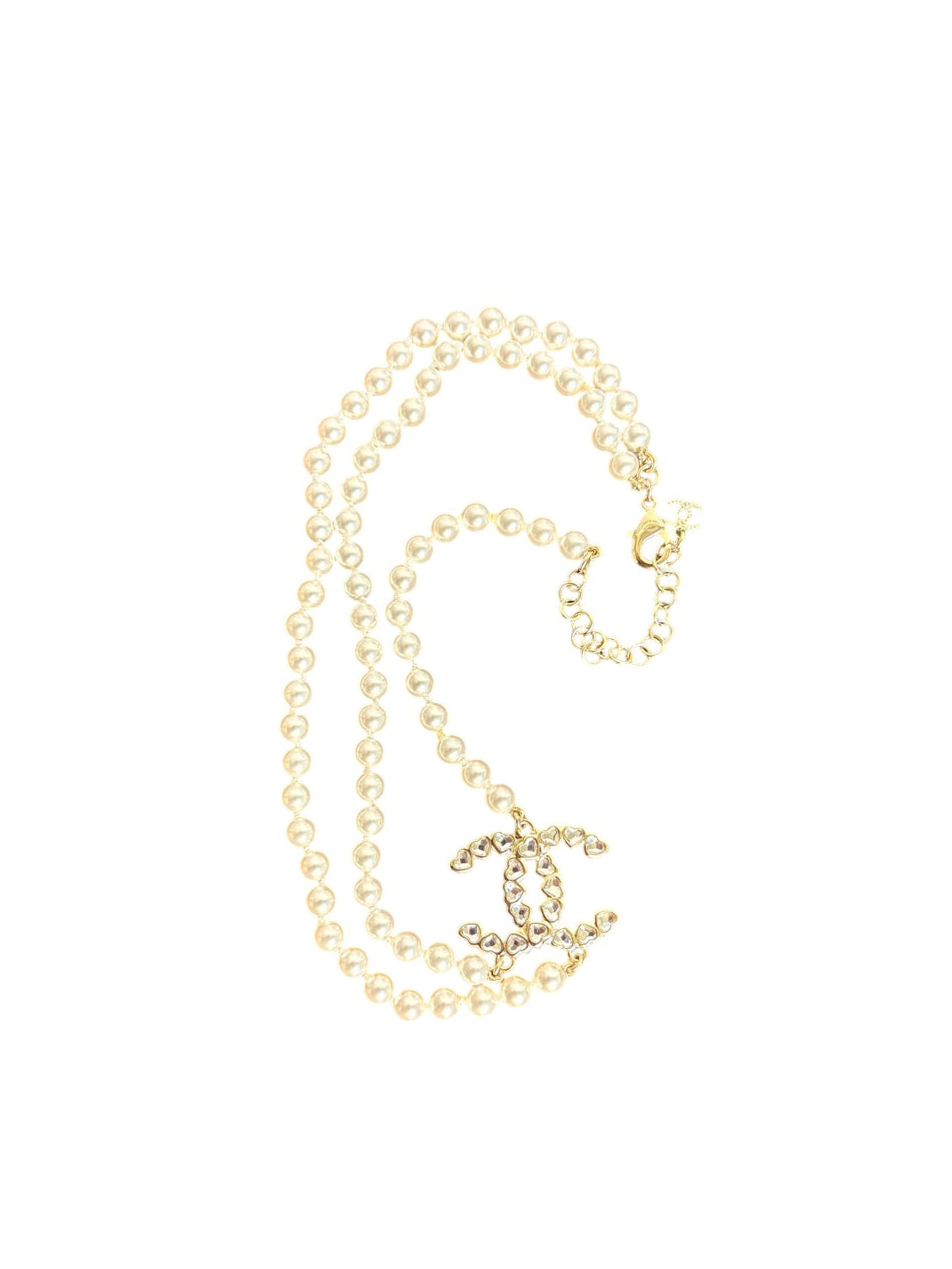 Chanel Pearl Necklace with Crystal CC Logo Pendant