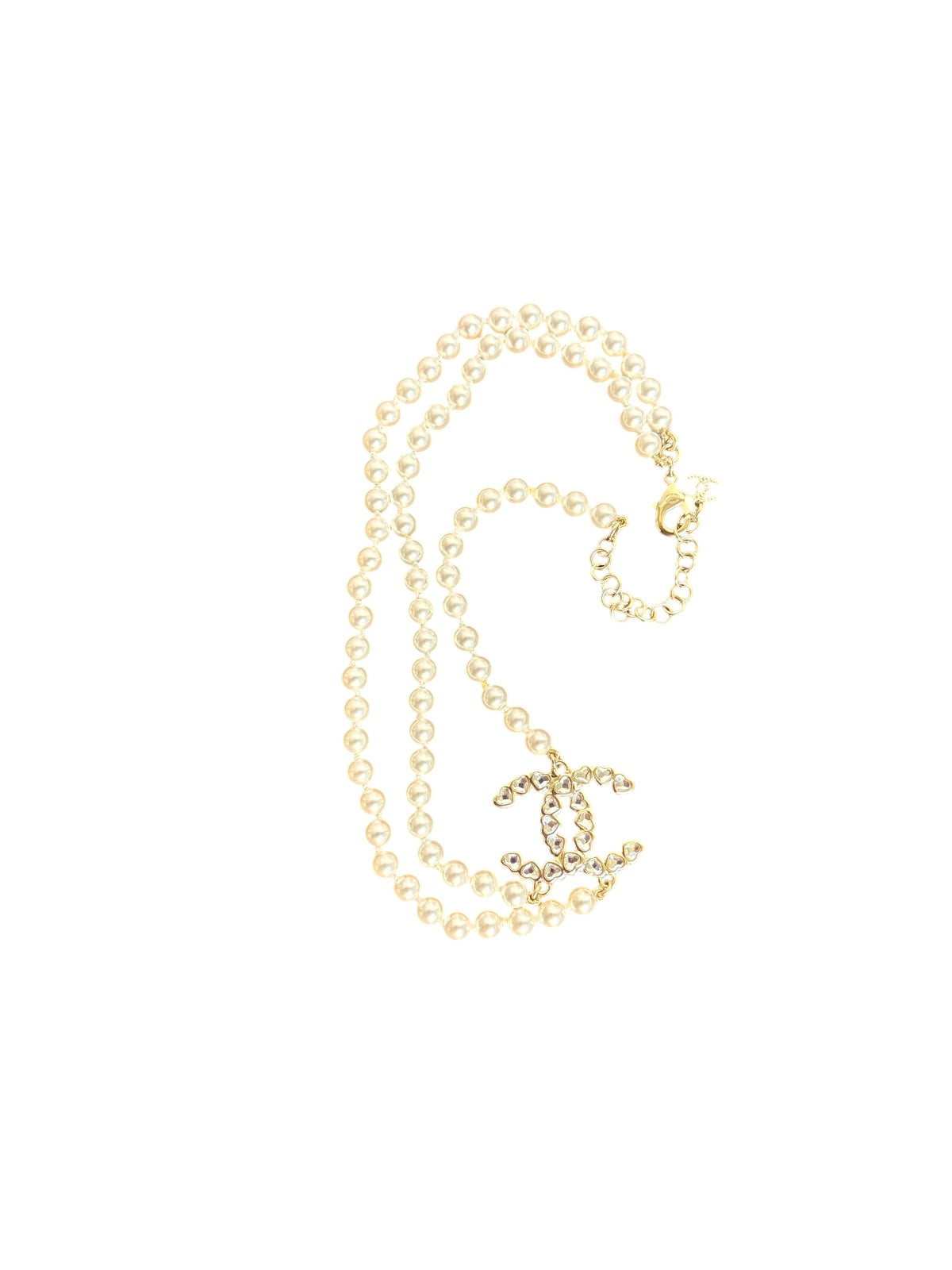 Pearl Necklace with Crystal CC Logo Pendant Chanel