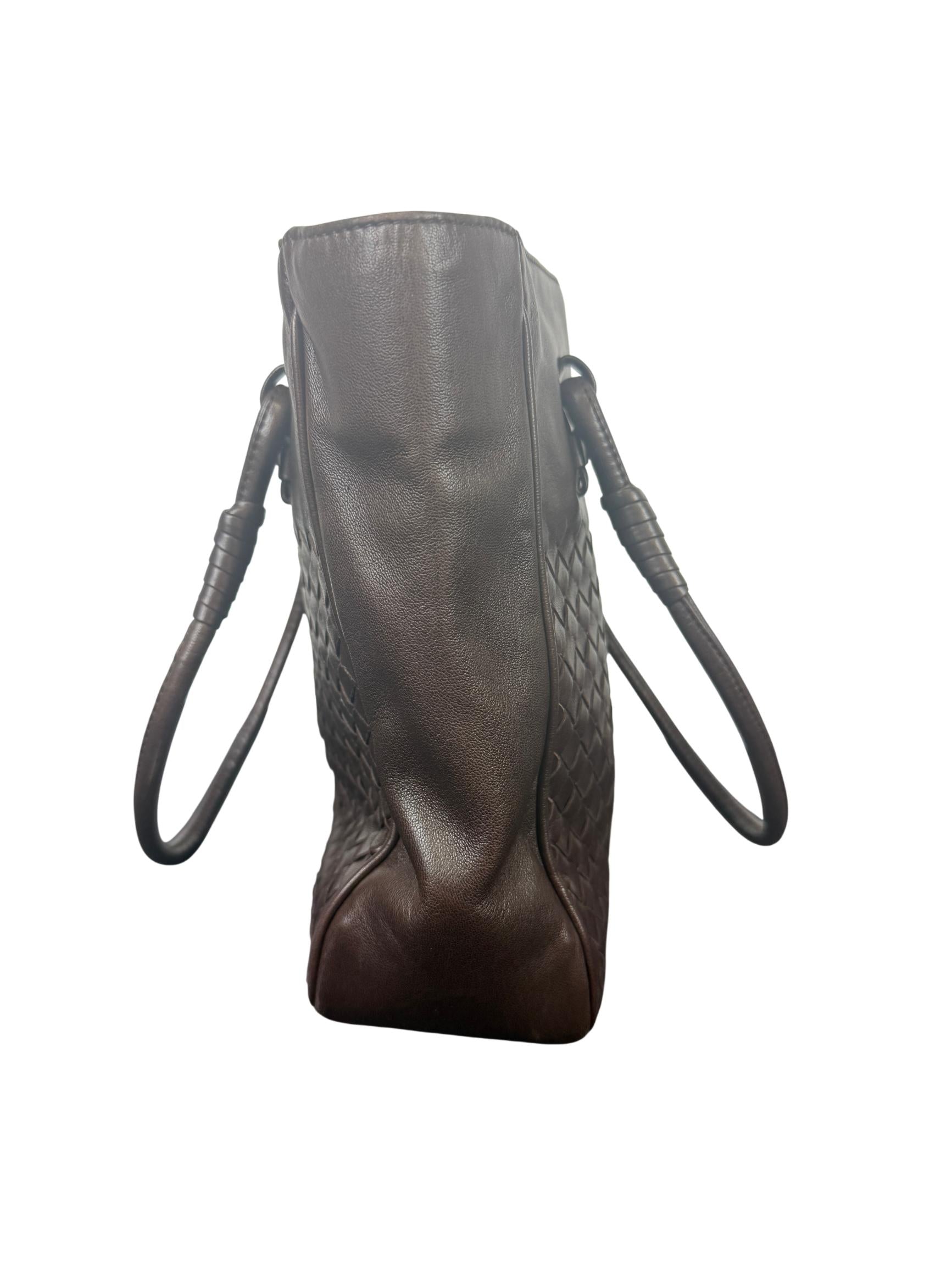 Vintage Bottega Veneta Intrecciato Small Leather Tote Bag