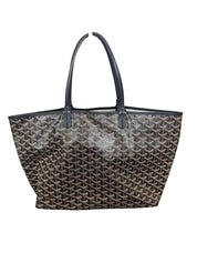 Goyard Saint Louis PM Tote Bag in Black and Brown Goyardine Canvas