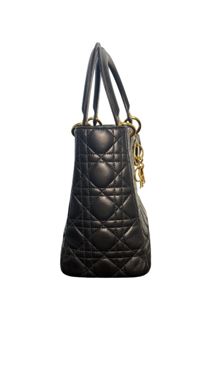 Dior Lady Dior Cannage Medium Lambskin Handbag