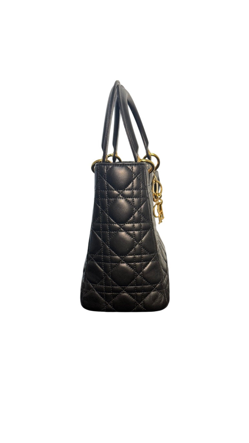 Dior Lady Dior Cannage Medium Lambskin Handbag
