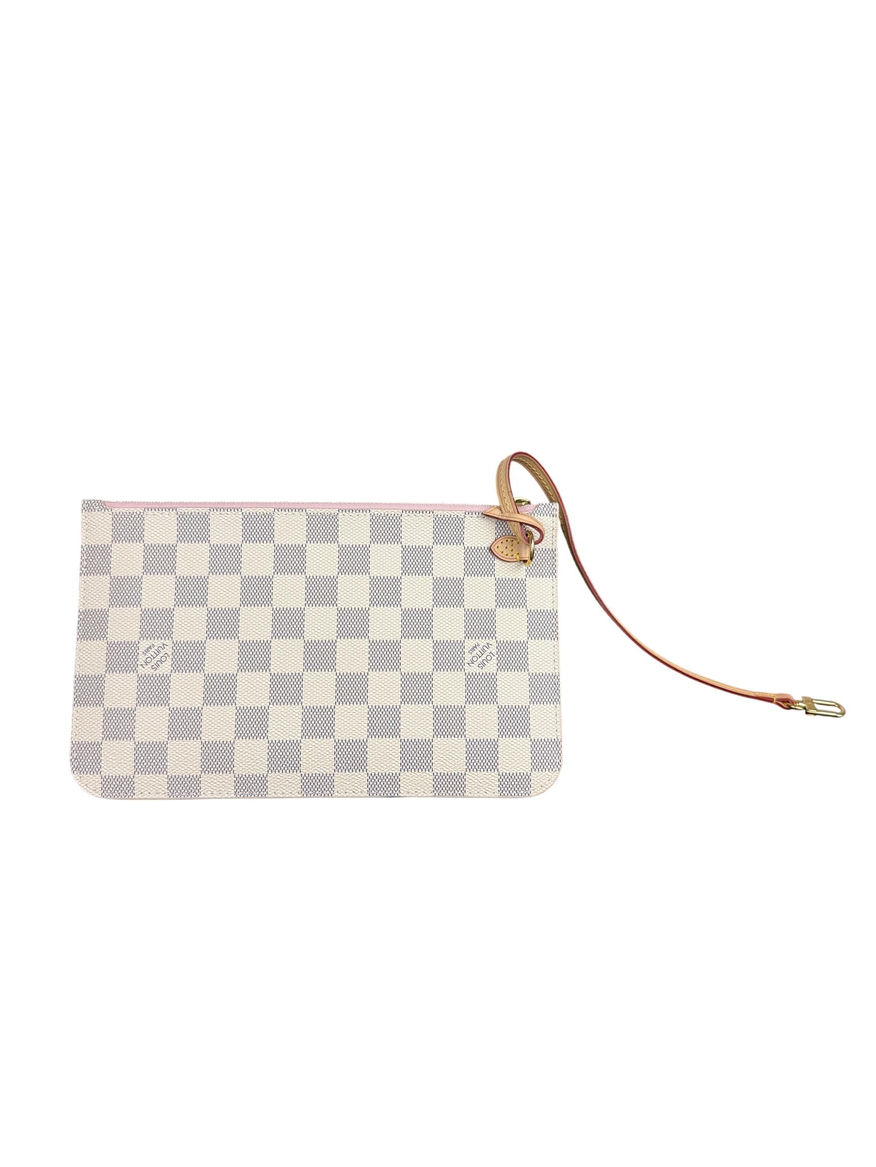 Louis Vuitton Neverfull GM Pochette Damier Azur Rose Ballerine