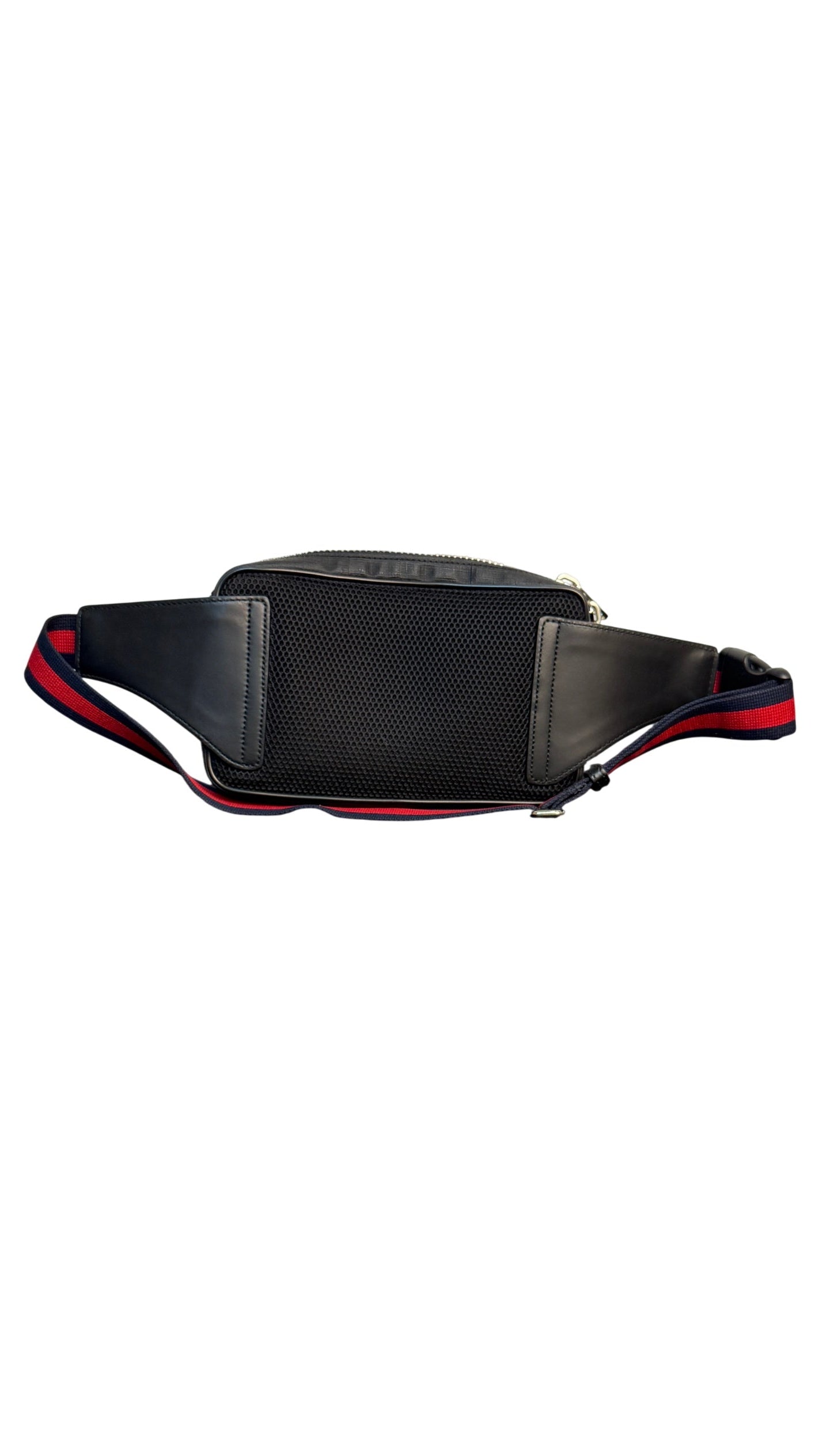 Gucci GG Supreme Soft Zip Black and Red Canvas Belt Bag