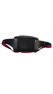 Gucci GG Supreme Soft Zip Black and Red Canvas Belt Bag