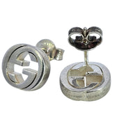 Gucci Interlocking GG Sterling Silver Stud Earrings