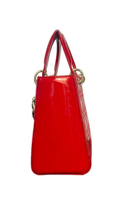 Dior Lady Dior Patent Leather Handbag