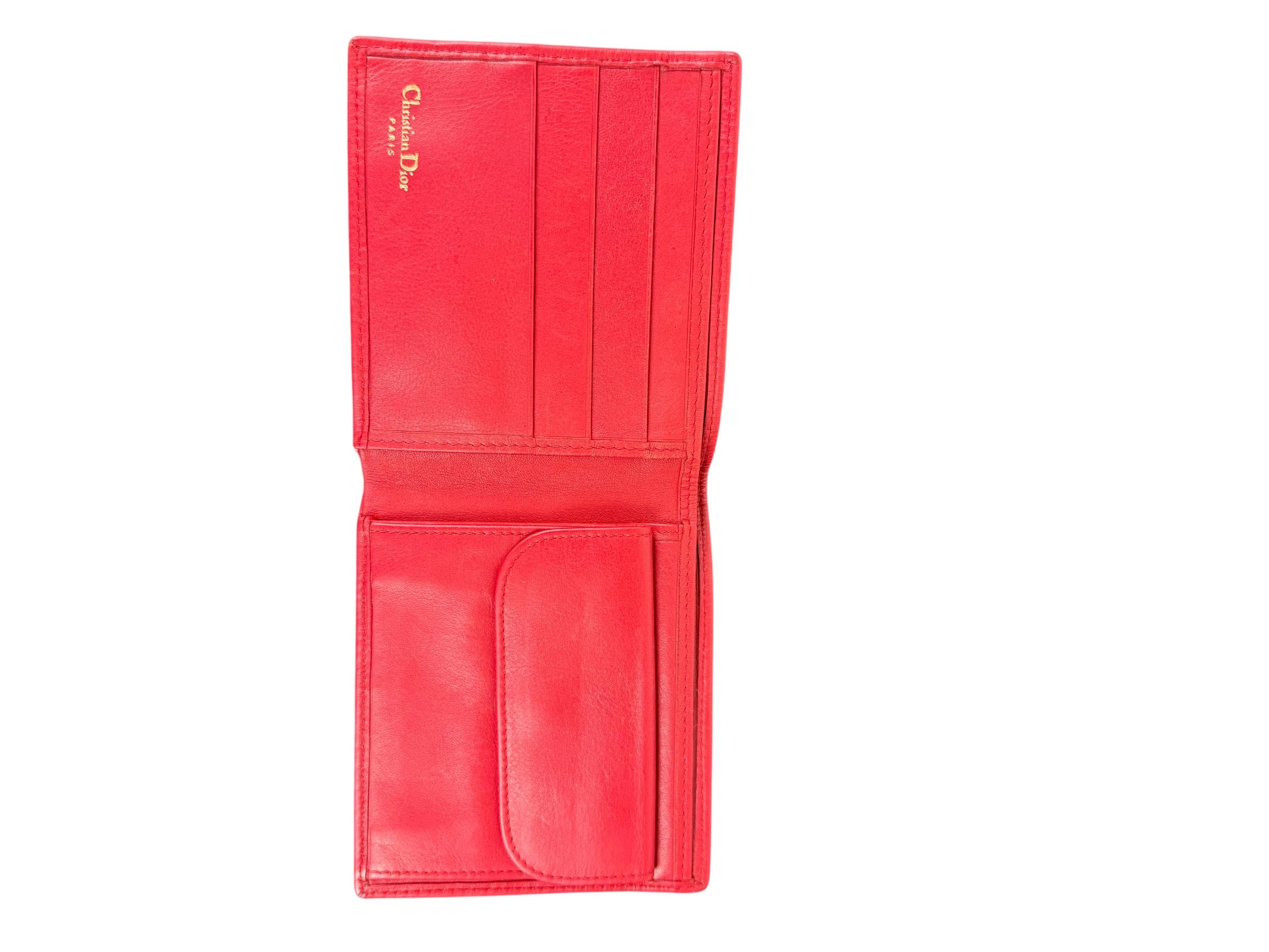 Christian Dior Vintage Red Leather Wallet
