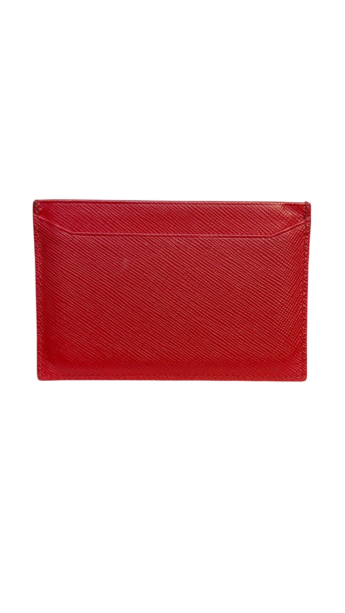 Prada Saffiano Fuoco Red Leather Card Holder