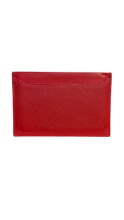 Prada Saffiano Fuoco Red Leather Card Holder