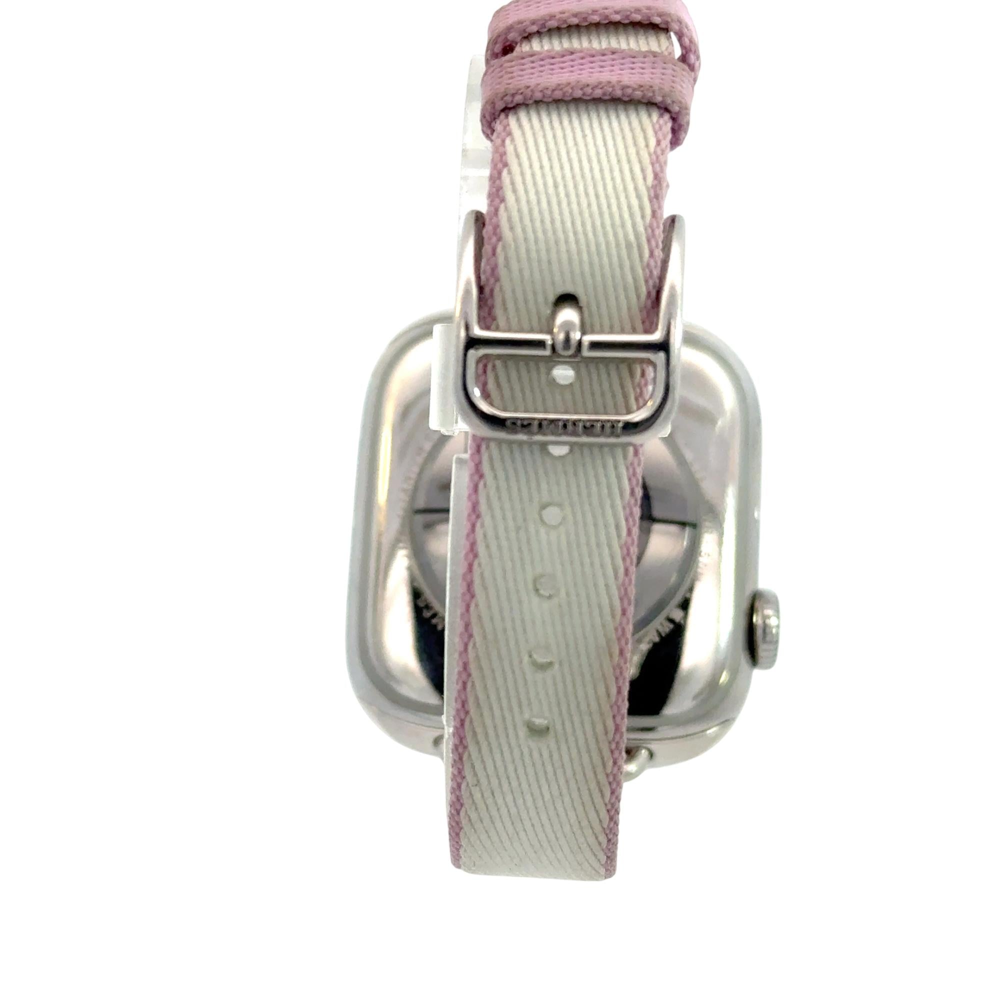 Hermès Series 10 Apple Watch 42mm with Pink Fabric Band