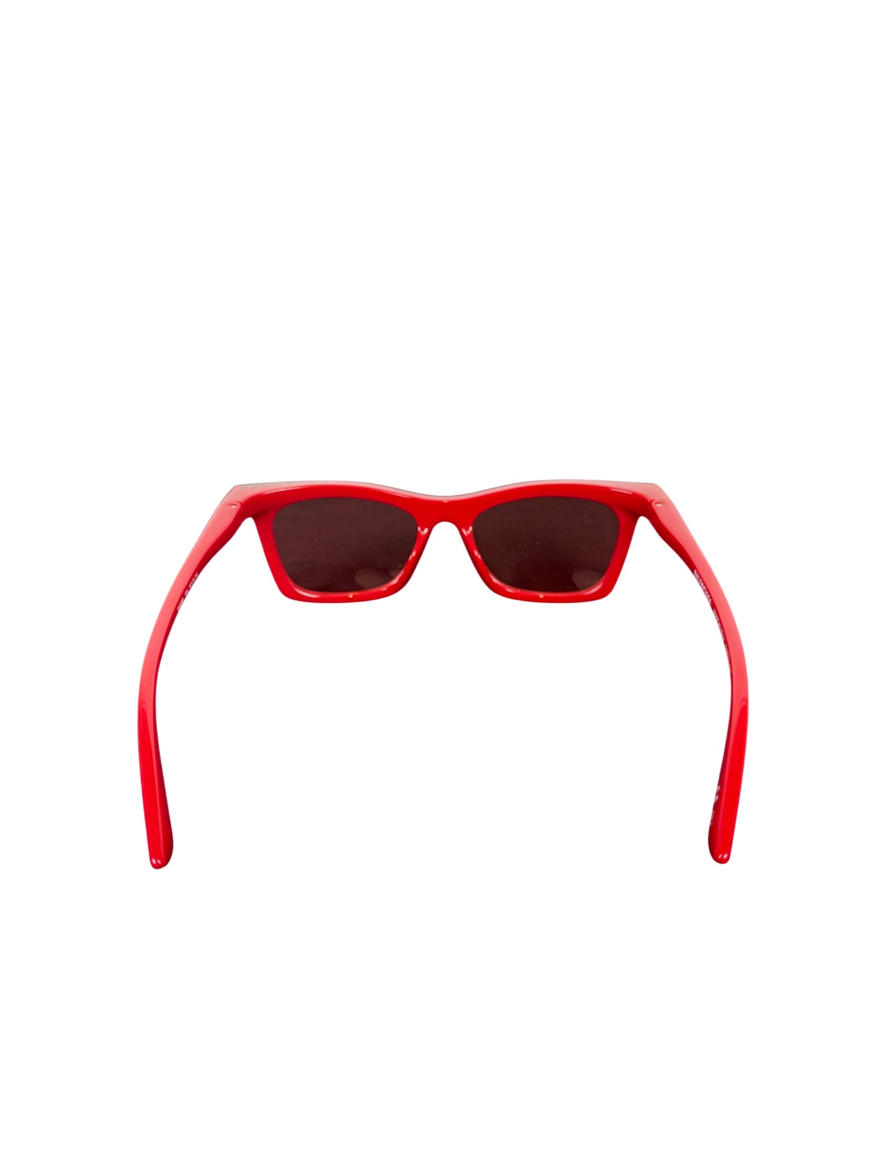 Balenciaga BB0099S 006 Red Rectangular Sunglasses