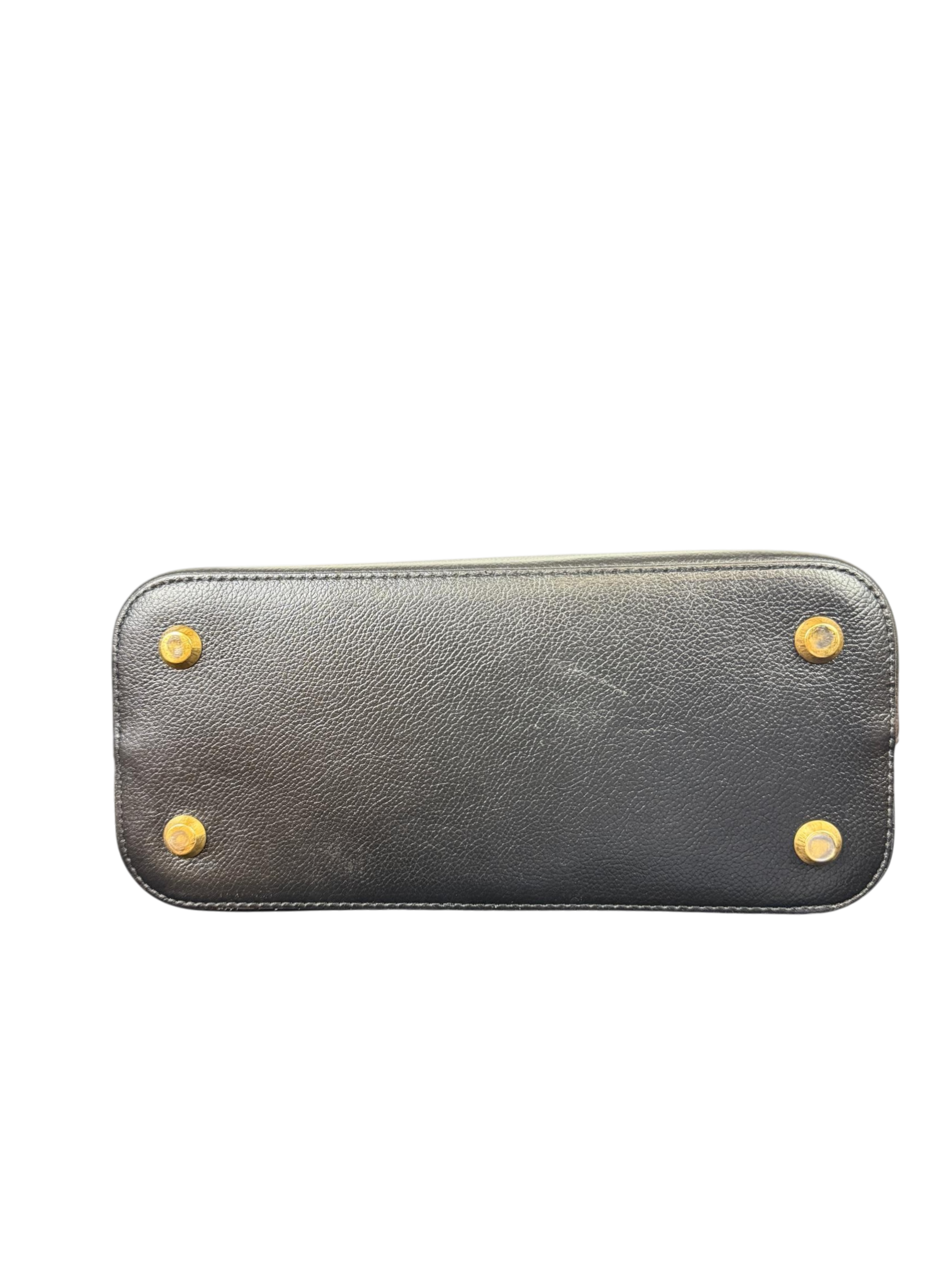 Balenciaga Ville Top Handle Grained Leather Bag Black