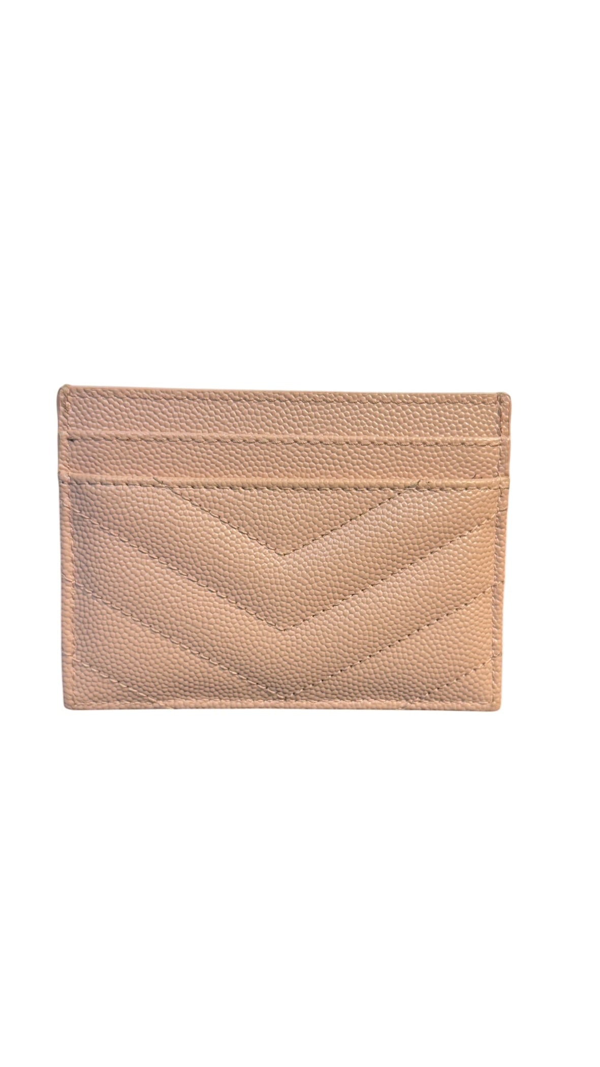 Saint Laurent Cassandre Nude Matelassé Card Holder