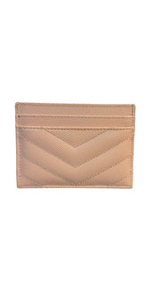 Saint Laurent Cassandre Nude Matelassé Card Holder