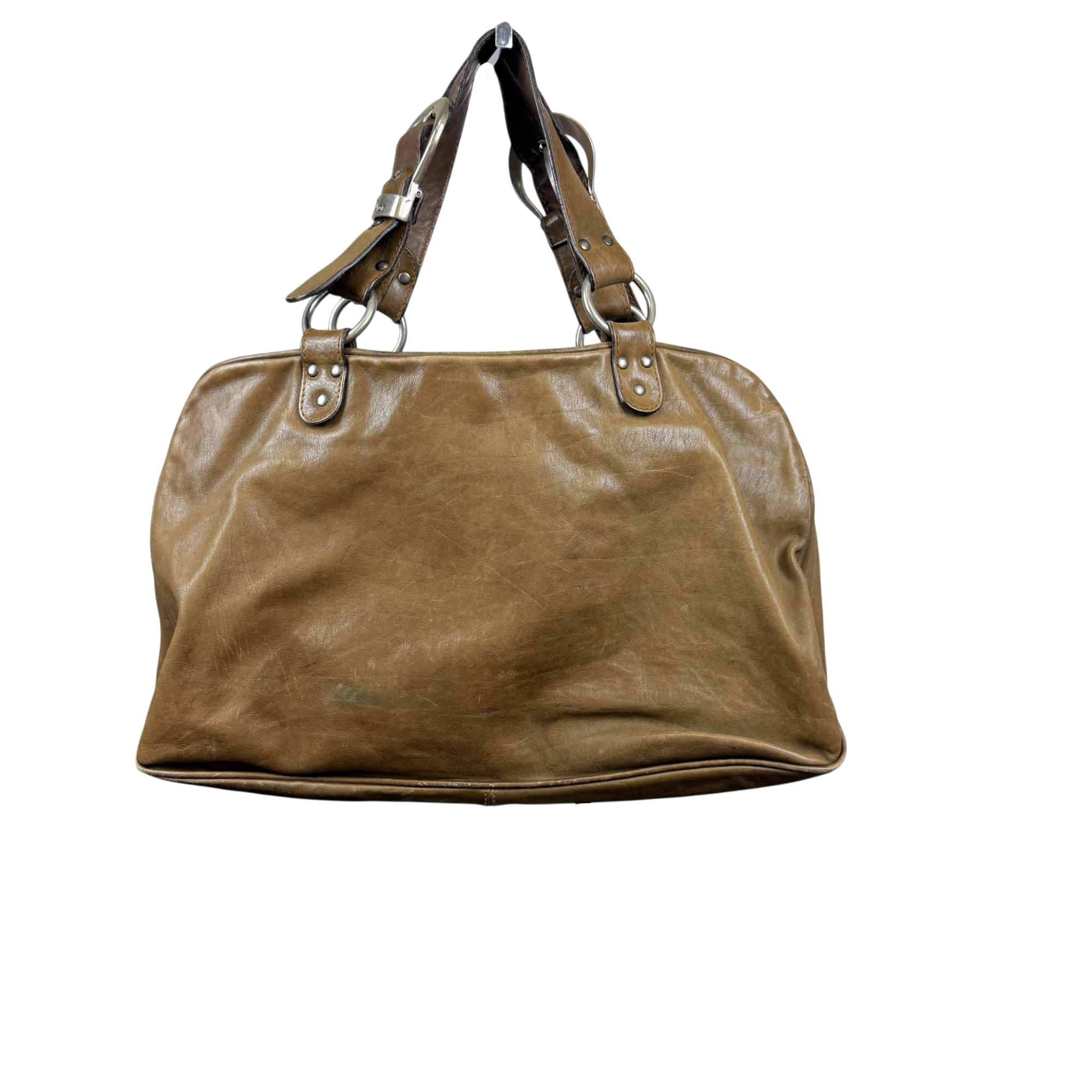 Christian Dior Gaucho Brown Leather Shoulder Bag