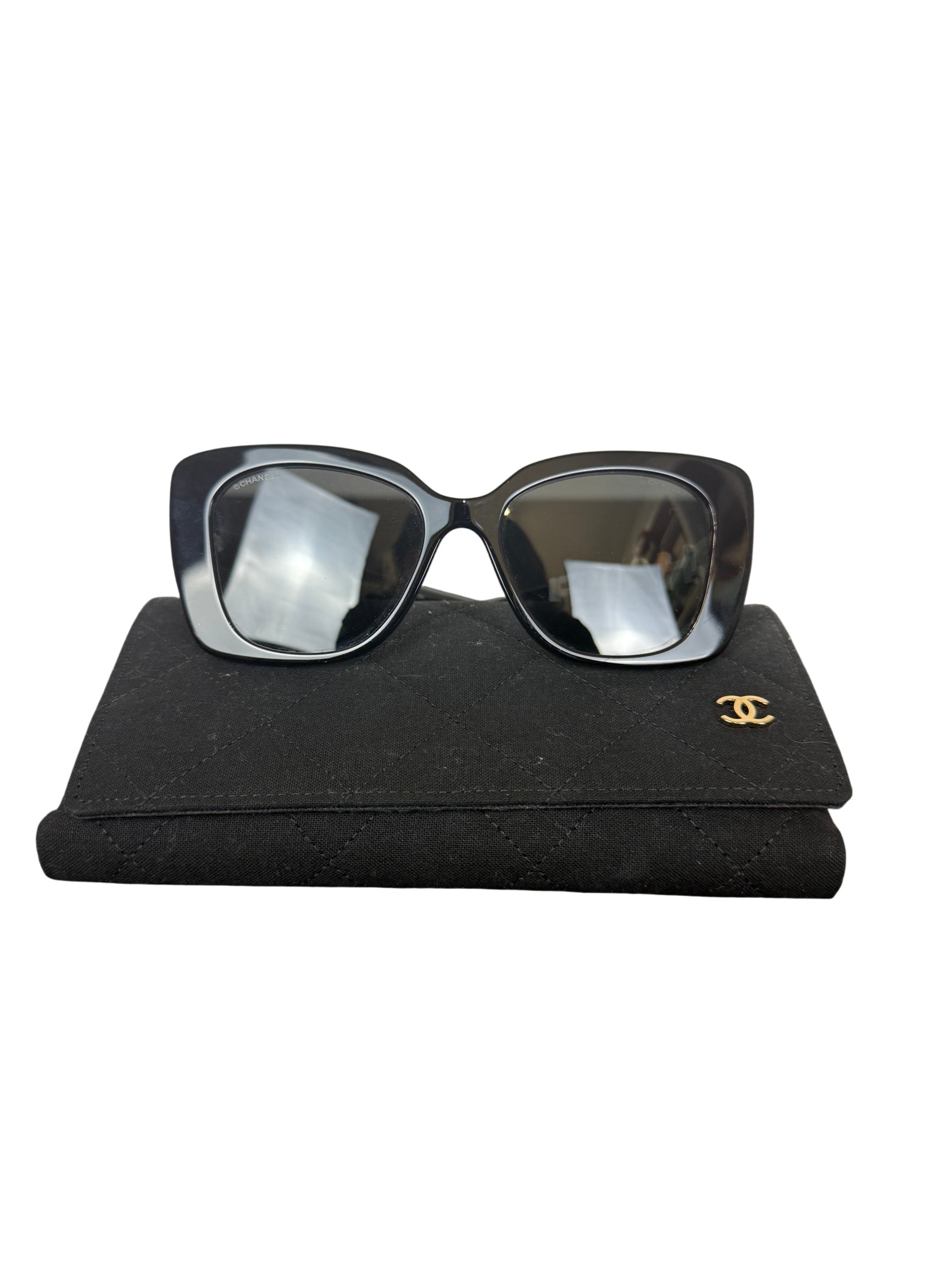 Chanel CH5422B Black/White Acetate Strass Square Sunglasses