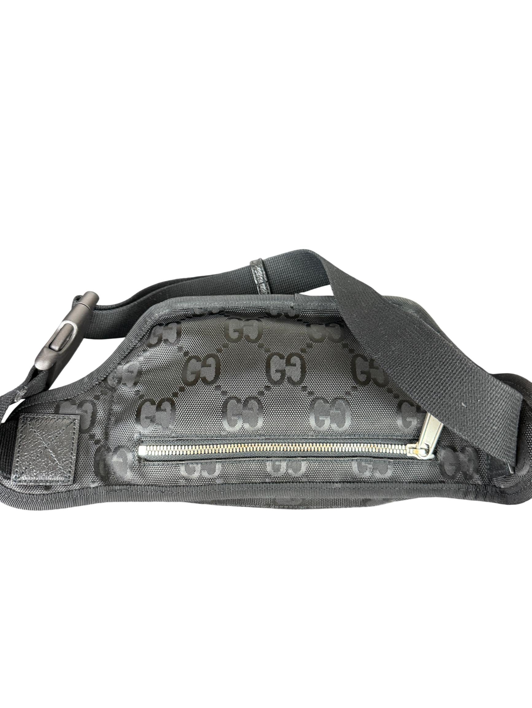 Gucci Nylon Small Off The Grid Belt Bag in Black with Gold Logo