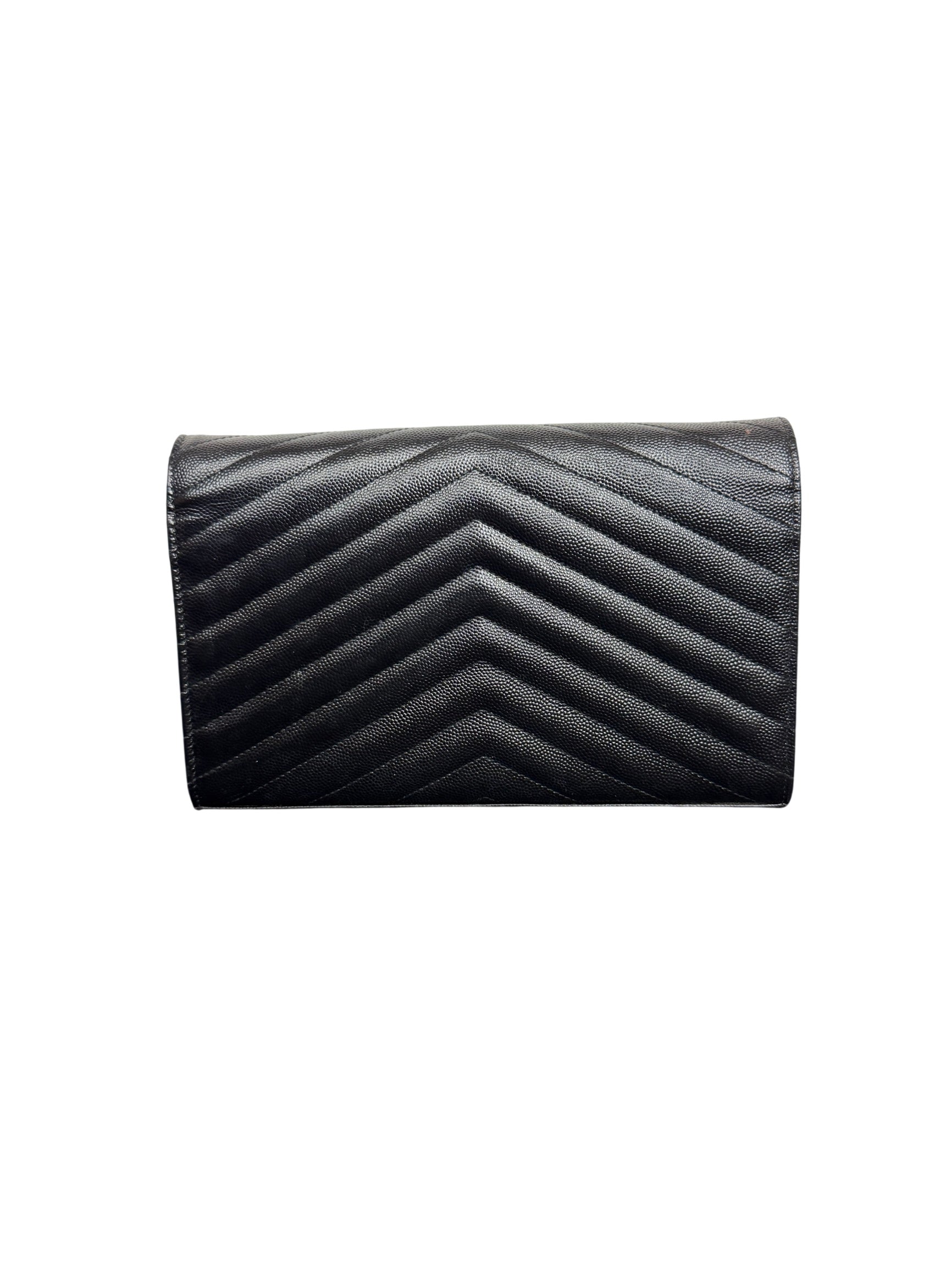Saint Laurent Matelassé Chevron Wallet on Chain