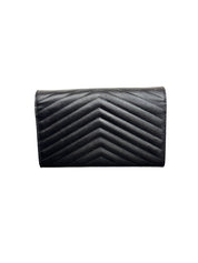 Saint Laurent Matelassé Chevron Wallet on Chain