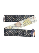 Louis Vuitton Up and Away Silk Bandeau Scarf M78548 Black/White